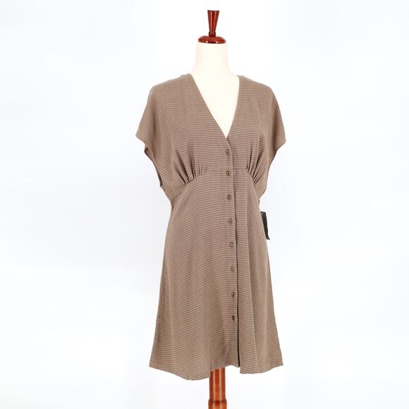 Samsoe Samsoe Women Brown Viscose Valerie Button Front Casual Dress Size M - Picture 4 of 10